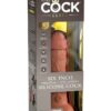 King Cock Elite Dual Density Vibrating Rechargeable Silicone Dildo 6in - Caramel