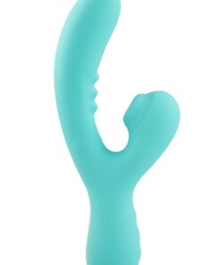 Rock Candy Refined Sugarotic Rechargeable Silicone Dual Stimulated Rabbit Vibrator - Blue