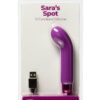 PowerBullet Sara`s Spot 10 Function Rechargeable Silicone Vibrating Bullet - Purple