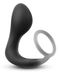 Renegade Slingshot Silicone Cock Ring and Prostate Plug - Black