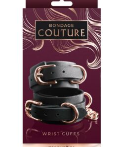 Bondage Couture Wrist Cuffs - Black
