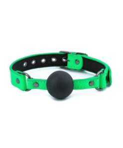 Electra Play Things PU Leather Ball Gag - Green