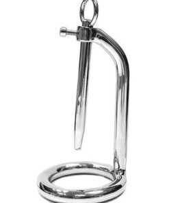 Rouge Chastity Cock Ring and Urethral Probe - Stainless Steel