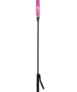 Rouge Leather Riding Crop with Slim Tip - Pink