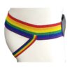 Rouge Leather Jock with Pride Stripes - Large - Multicolor