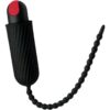 Master Series 28X Dark Chain Rechargeable Silicone Remote Control Urethral Sounding Chain - Black/Red