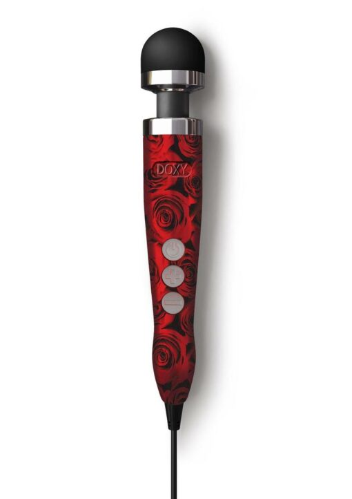 Doxy Die Cast 3 Wand Plug-In Wand Massager - Rose Pattern Red/Black