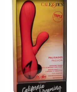 California Dreaming Palisades Passion Rechargeable Silicone Rabbit Vibrator - Red