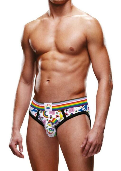 Prowler Pride Love and Peace 1 Brief - XLarge - Rainbow