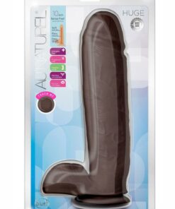 Au Naturel Huge Sensa Feel Dildo with Suction Cup 10in - Chocolate