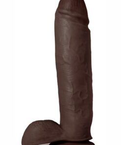 Au Naturel Huge Sensa Feel Dildo with Suction Cup 10in - Chocolate