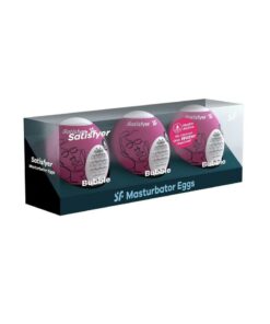 Satisfyer Masturbator Egg 3 Pack Set (Bubble) - Purple