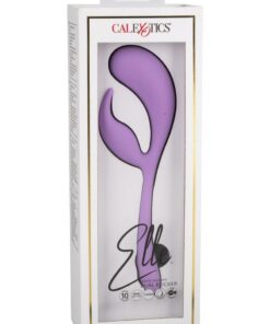 Elle Liquid Silicone Dual Flicker Rechargeable Vibrator - Purple