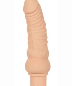 Rechargeable Power Stud Curvy Silicone Vibrating Dong - Vanilla