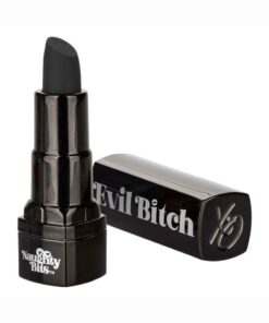 Naughty Bits Evil Bitch Lipstick Rechargeable Silicone Vibrator - Black