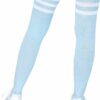 Leg Avenue Athlete Thigh Hi 3 Stripe Top - O/S - Light Blue