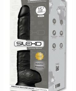 SilexD Model DD03 Silicone Realistic Dual Dense Dildo 15in - Black