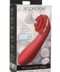 Inmi Bloomgasm Passion Petals 10X Rechargeable Silicone Rose Clitoral Stimulator - Red