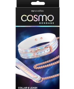 Cosmo Bondage Collar and Leash - Rainbow