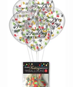 Happy F`n Birthday Confetti Balloons (5 per Pack) - Multicolor