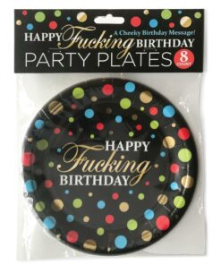 Happy F`n Birthday Plates (8 per Pack) - Multicolor