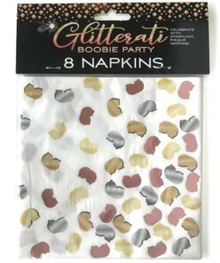 Glitterati Boobie Party Napkins (8 per Pack) - Multicolor