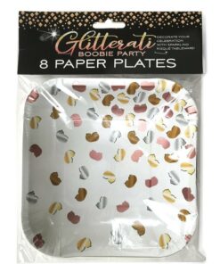 Glitterati Boobie Party Plates (8 per Pack) - Multicolor