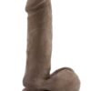 Dr. Skin Plus Thick Posable Dildo with Balls 9in - Chocolate