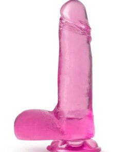 B Yours Plus Rock n` Roll Realistic Dildo with Balls 7.25in - Pink