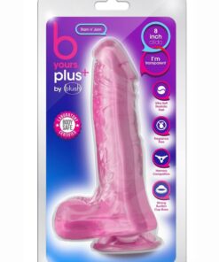 B Yours Plus Ram n` Jam Realistic Dildo with Balls 8in - Pink