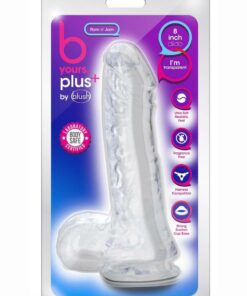 B Yours Plus Ram n` Jam Realistic Dildo with Balls 8in - Clear