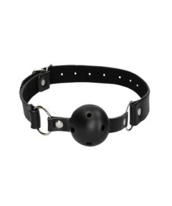 Ouch! Breathable Ball Gag with Nipple Clamps - Black