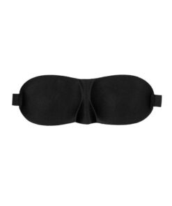 Ouch! Satin Curvy Eye Mask with Elastic Straps - Black
