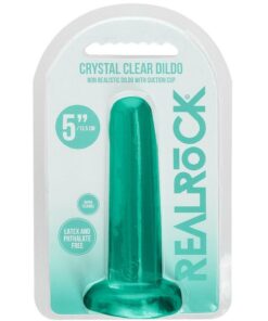 RealRock Crystal Clear Dildo with Suction Cup 5.3in