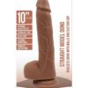 RealRock Straight Realistic Dildo with Balls and Suction Cup 10In - Caramel
