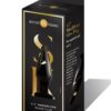 Secret Kisses Handblown Wide Glass Anal Plug 4.5in - Black/Gold