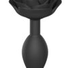 Open Roses Silicone Anal Plug - Large - Black Onyx