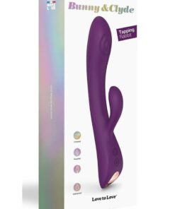 Bunny and Clyde Rechargeable Silicone Rabbit Vibrator - Purple Rain