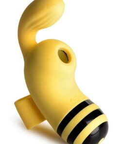 Shegasm Sucky Bee Rechargeable Silicone Clitoral Stimulating Finger Vibrator - Black/Yellow