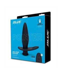 Blue Line Pointer Silicone Deep Drilling Remote Controlled Butt Plug - Black