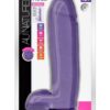 Au Naturel Bold Huge Dildo with Suction Cup and Balls 10in - Purple