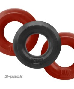 Hunkyjunk HUJ3 Silicone C-Rings (3 Pack) - Cherry/Tar