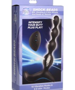 Zeus Shock Beads 80X Vibrating and E-Stim Rechargeable Silicone Anal Beads with Remote Control