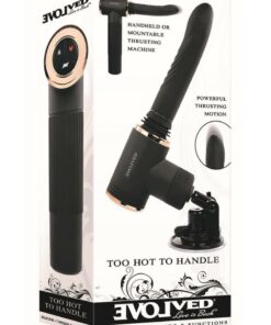 Too Hot to Handle Rechargeable Silicone Thrusting Vibrator with Suction Cup - Black