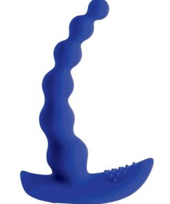 Gender X Beaded Pleasure Rechargeable Silicone Probe with Remote Control - Blue