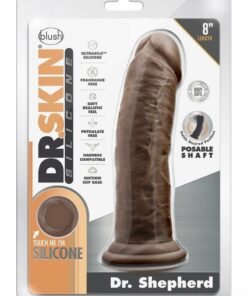 Dr. Skin Dr. Shepherd Silicone Dildo with Suction Cup 8in - Chocolate