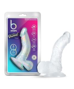 B Yours Diamond Sparkle Dildo 6.5in - Clear