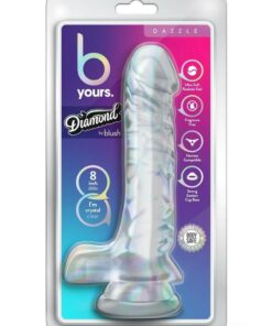 B Yours Diamond Dazzle Dildo 9in - Clear