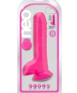 Neo Dual Density Dildo 9in - Neon Pink
