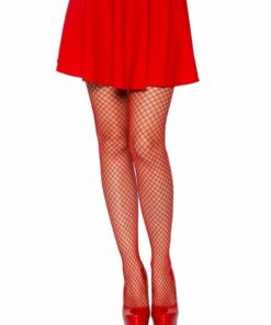 Leg Avenue Spandex Industrial Net Tights - O/S - Red